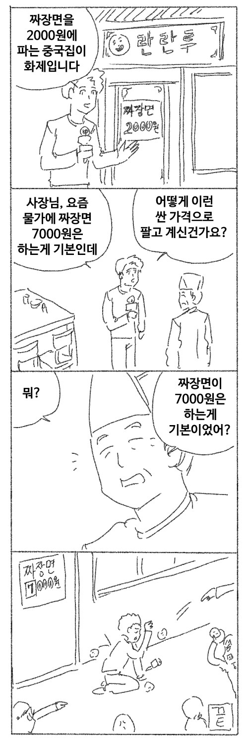 짜장면을 2천원에 파는 가게